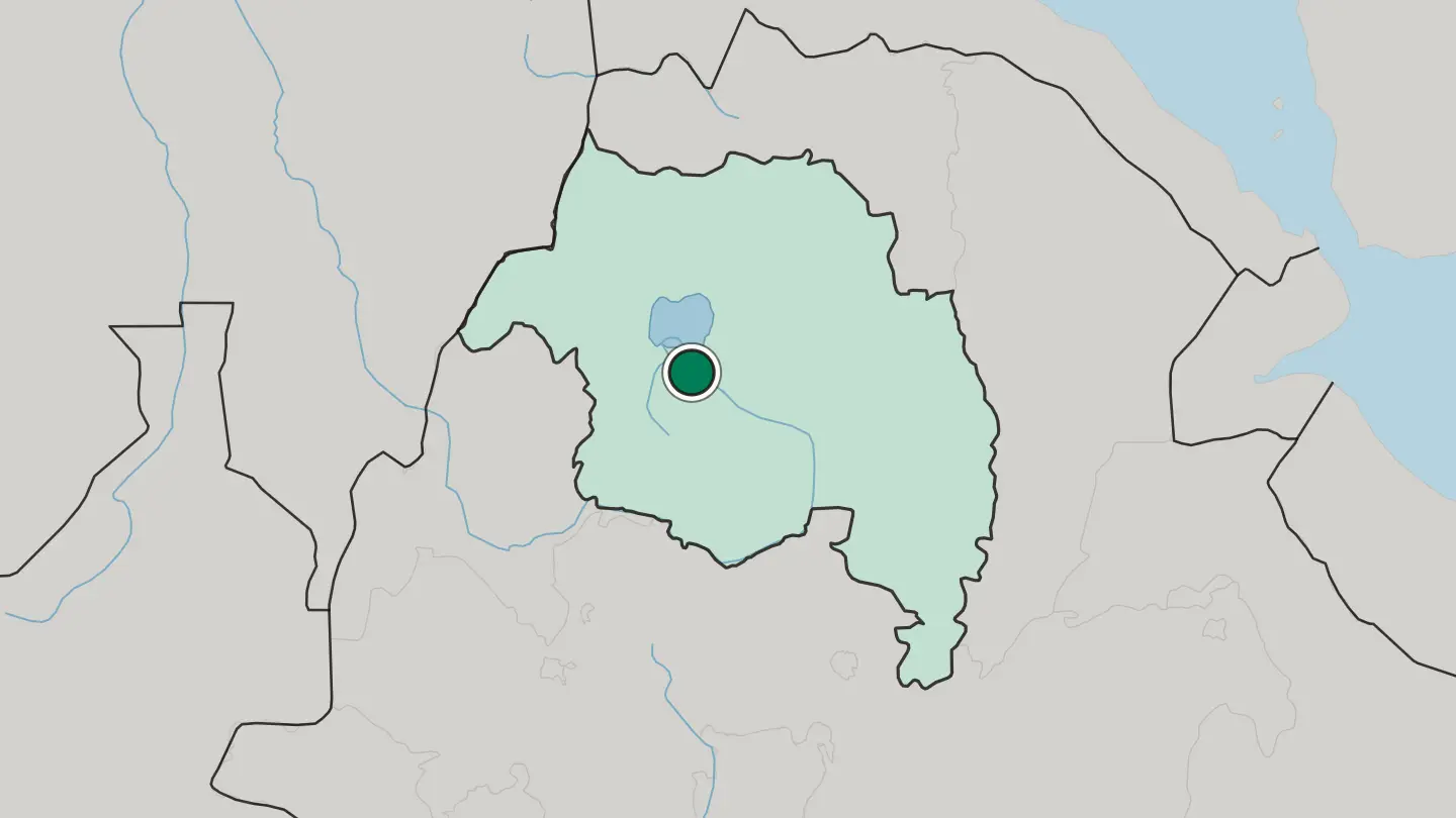 Map of Bahir Dar in Ethiopia