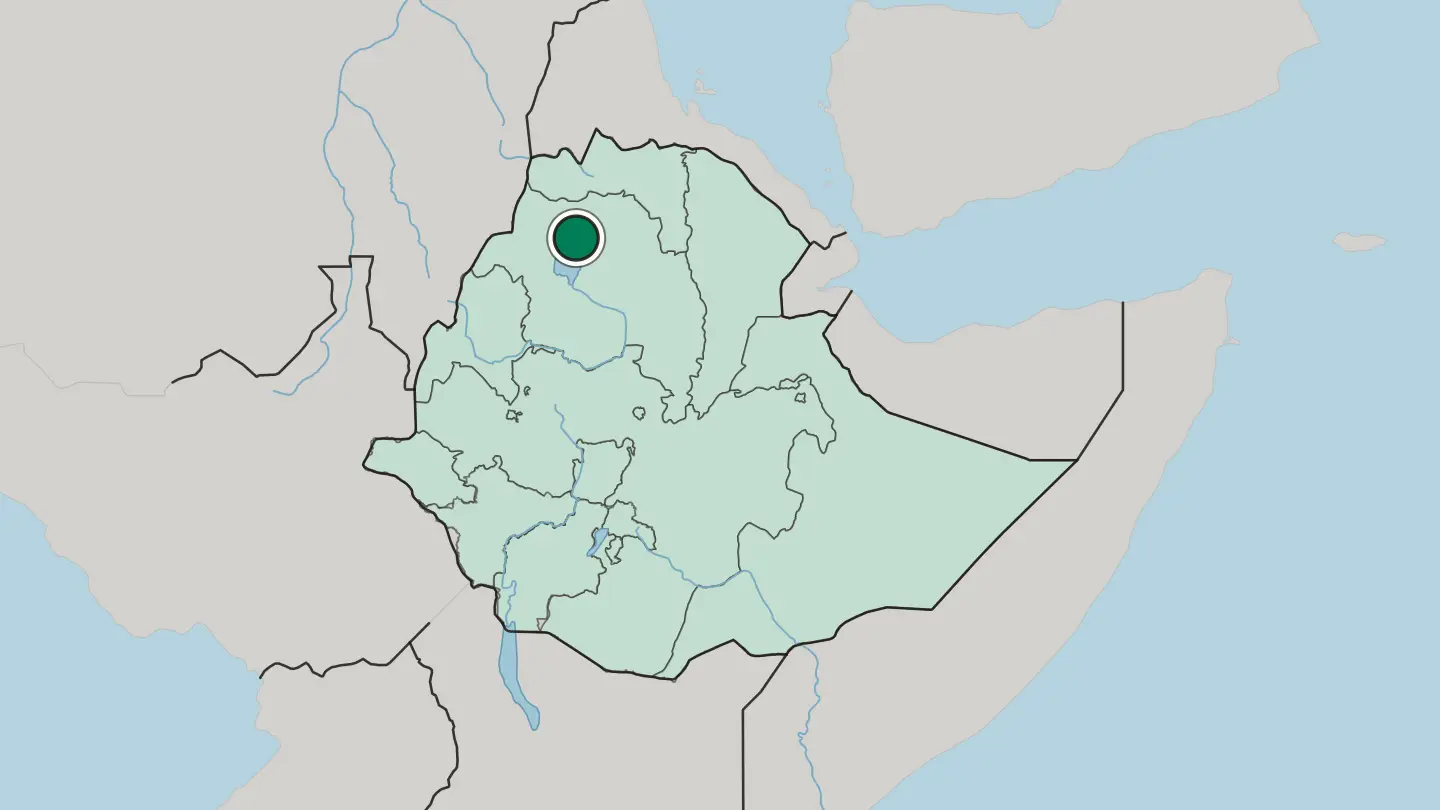 Map of Gonder in Ethiopia