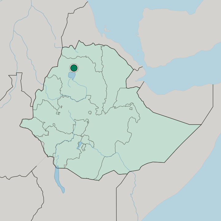 Map showing Gonder — In Ethiopia