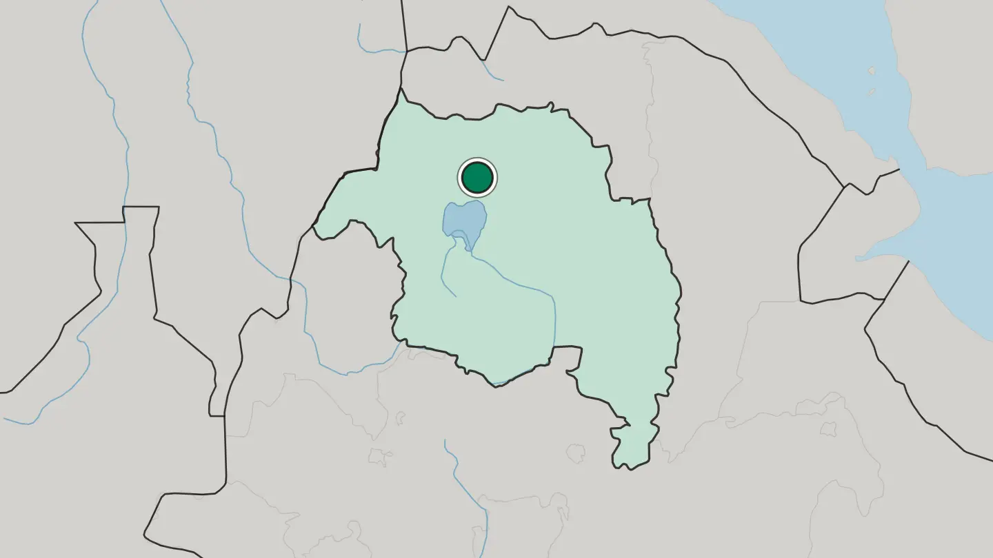 Map of Gonder in Ethiopia