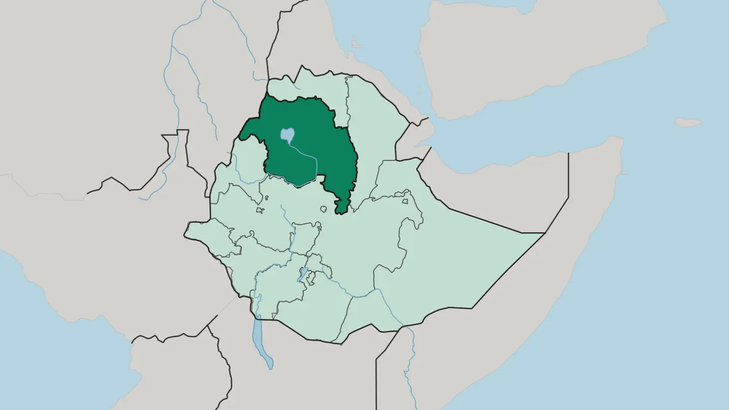 Map of Amhara Region in Ethiopia