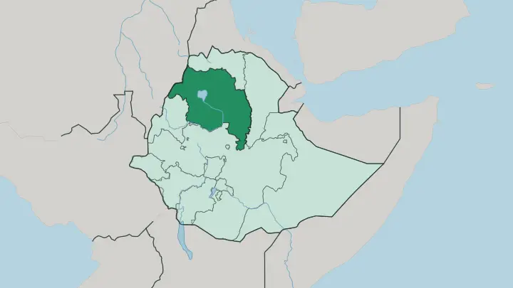 Map of Amhara Region in Ethiopia