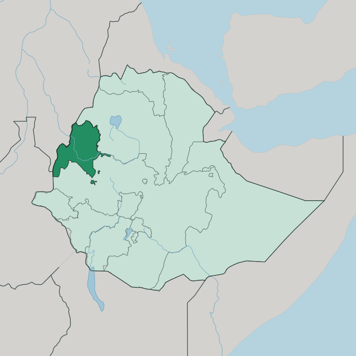 Map showing Benishangul-Gumuz Region — In Ethiopia