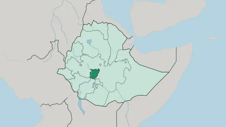 Map of Central Ethiopia Regional State in Ethiopia