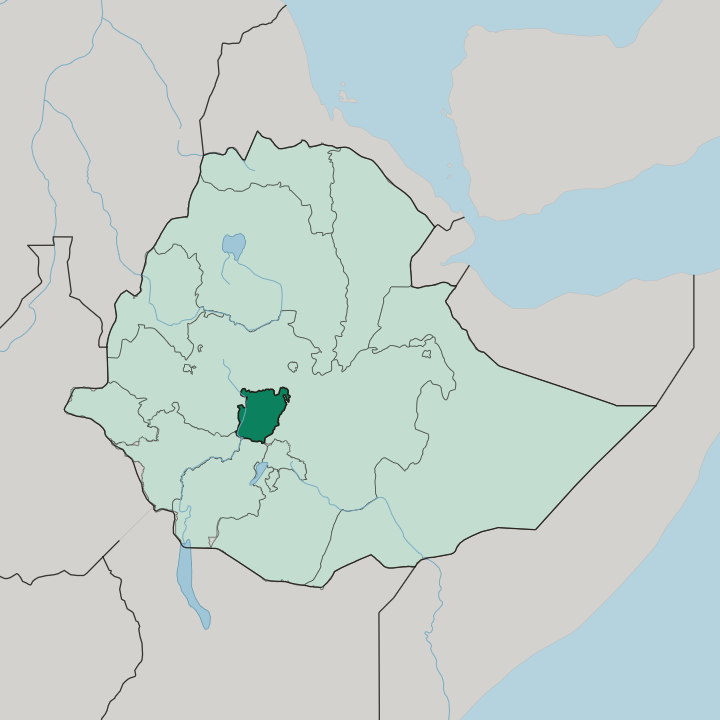Map showing Central Ethiopia Regional State — In Ethiopia