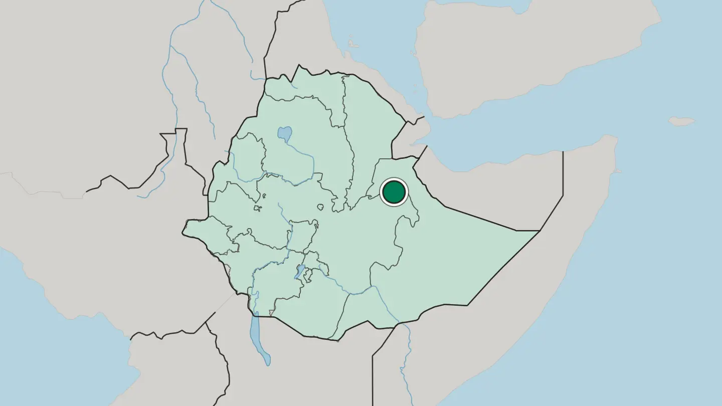 Map of Dire Dawa in Ethiopia