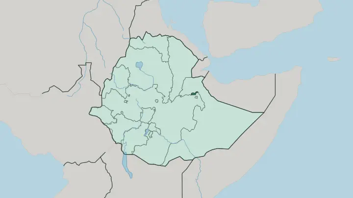 Map of Dire Dawa Region in Ethiopia
