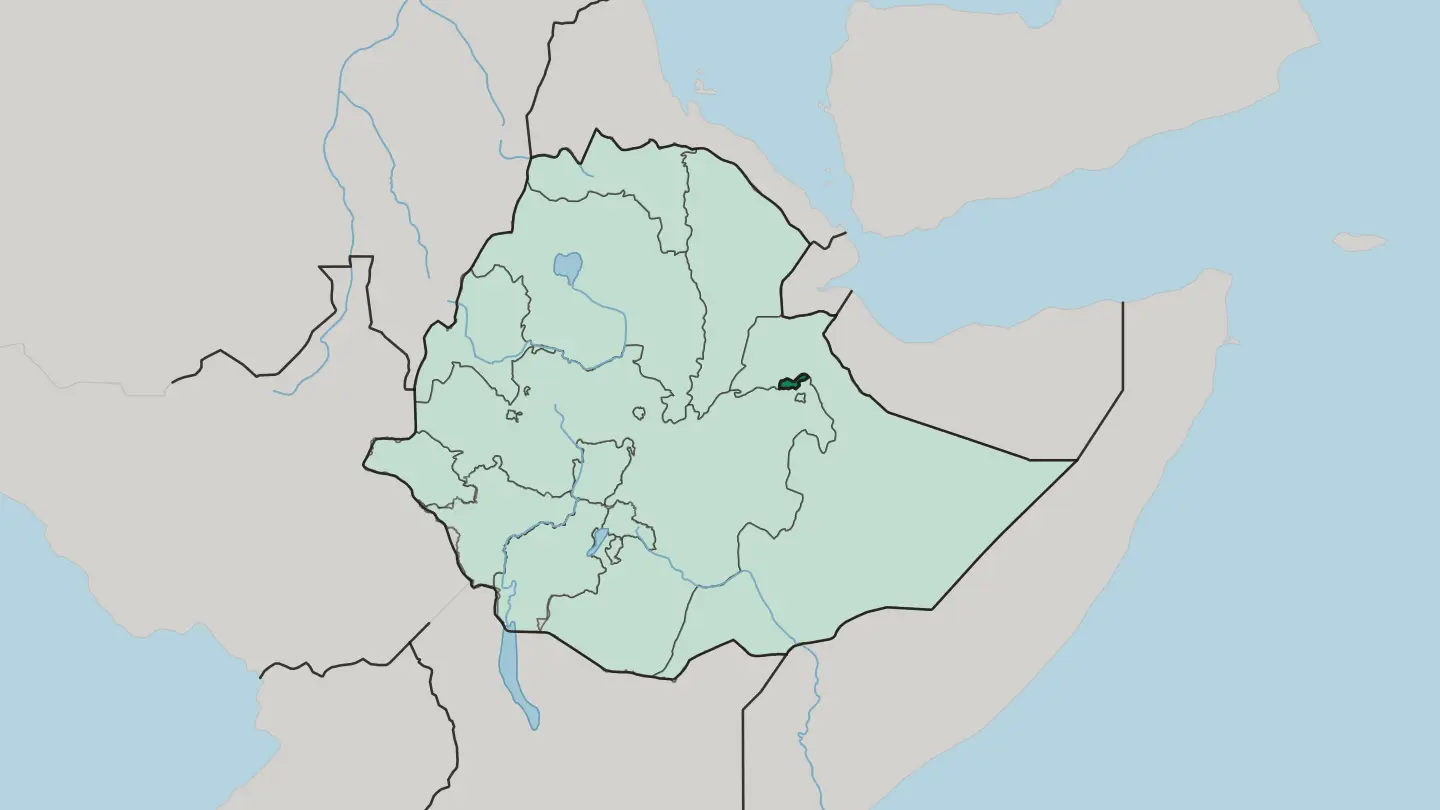 Map of Dire Dawa Region in Ethiopia