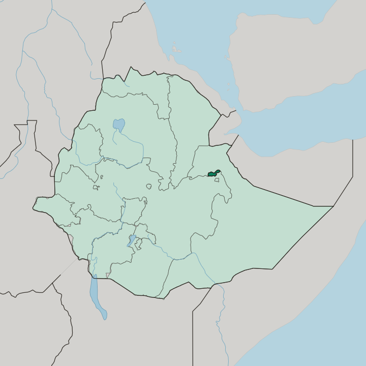 Map showing Dire Dawa Region — In Ethiopia