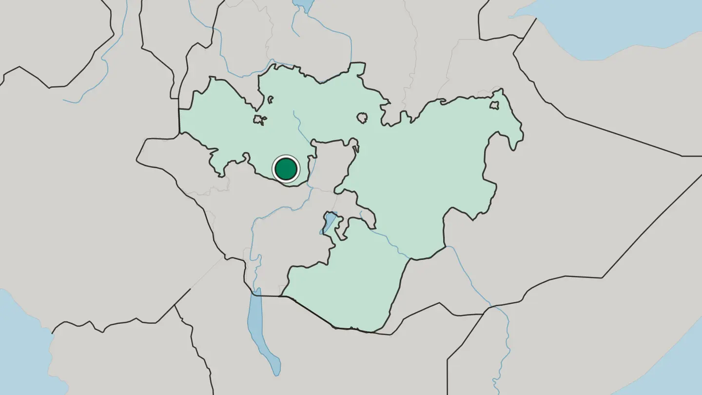 Map of Jimma in Ethiopia