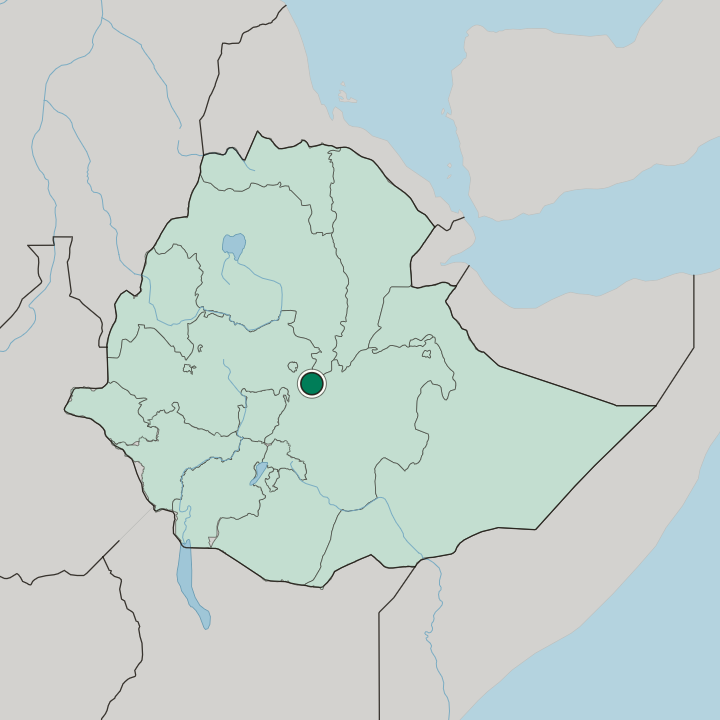 Map showing Nazrēt — In Ethiopia