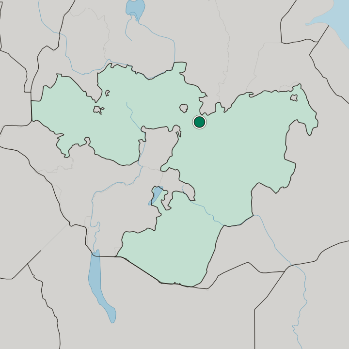 Map showing Nazrēt — In Oromiya Region
