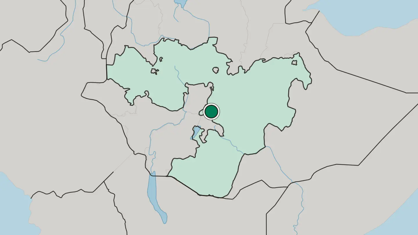 Map of Shashamane in Ethiopia