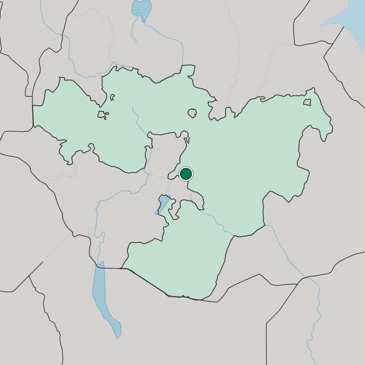 Map showing Shashamane — In Oromiya Region