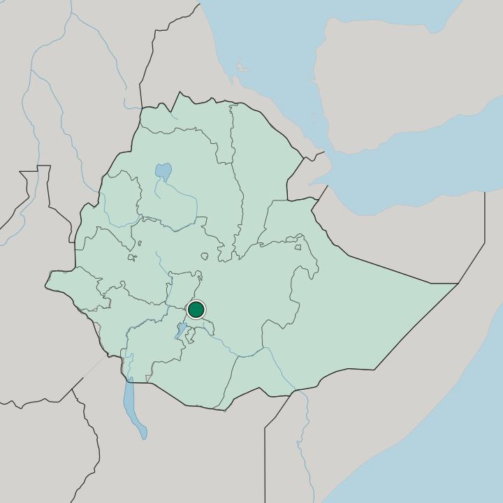 Map showing Awasa — In Ethiopia