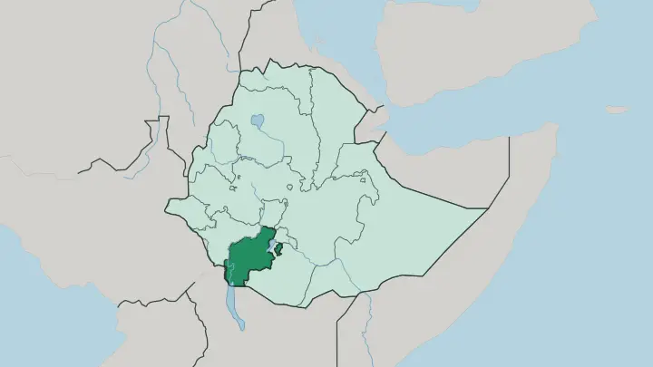Map of South Ethiopia Regional State in Ethiopia