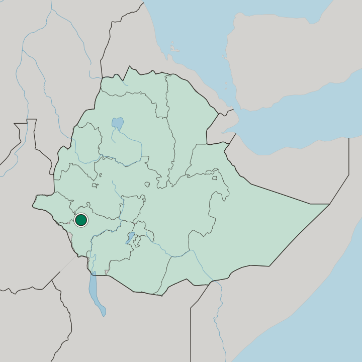 Map showing Tēpī — In Ethiopia