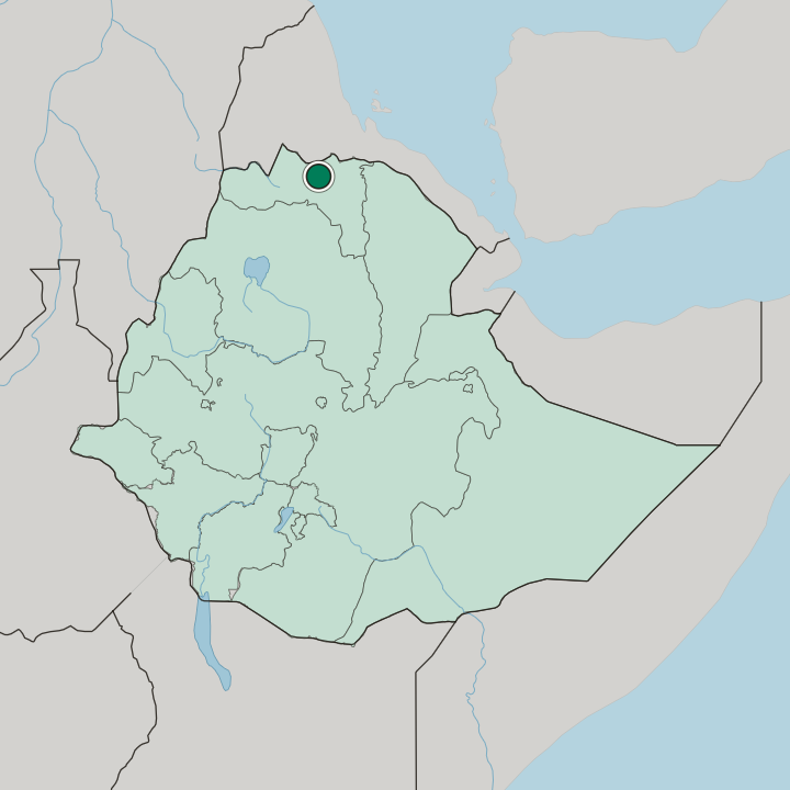 Map showing Aksum — In Ethiopia