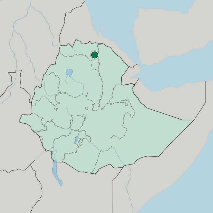 Map showing Mek'ele — In Ethiopia