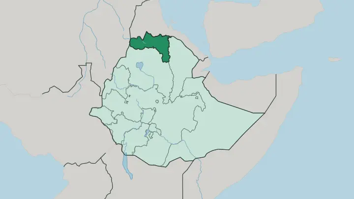 Map of Tigray Region in Ethiopia