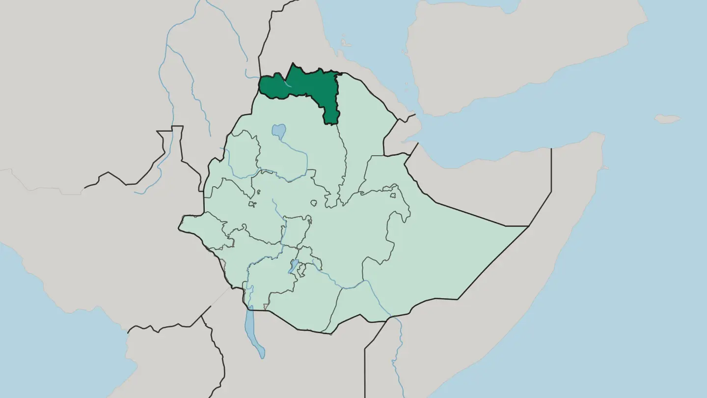 Map of Tigray Region in Ethiopia