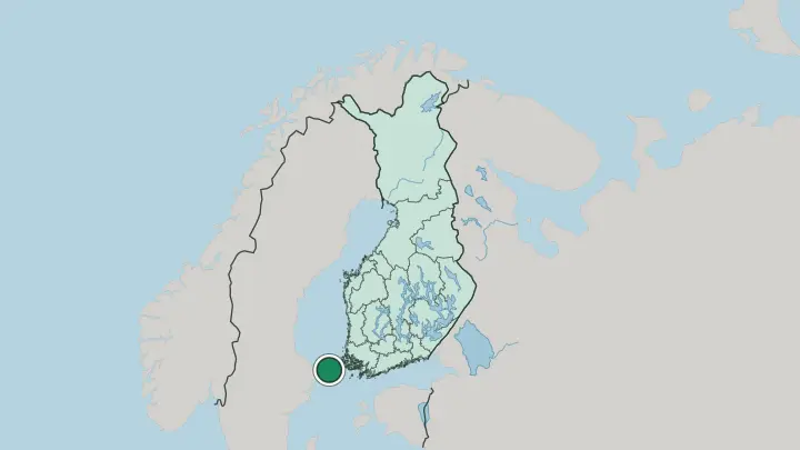 Map of Mariehamn in Finland