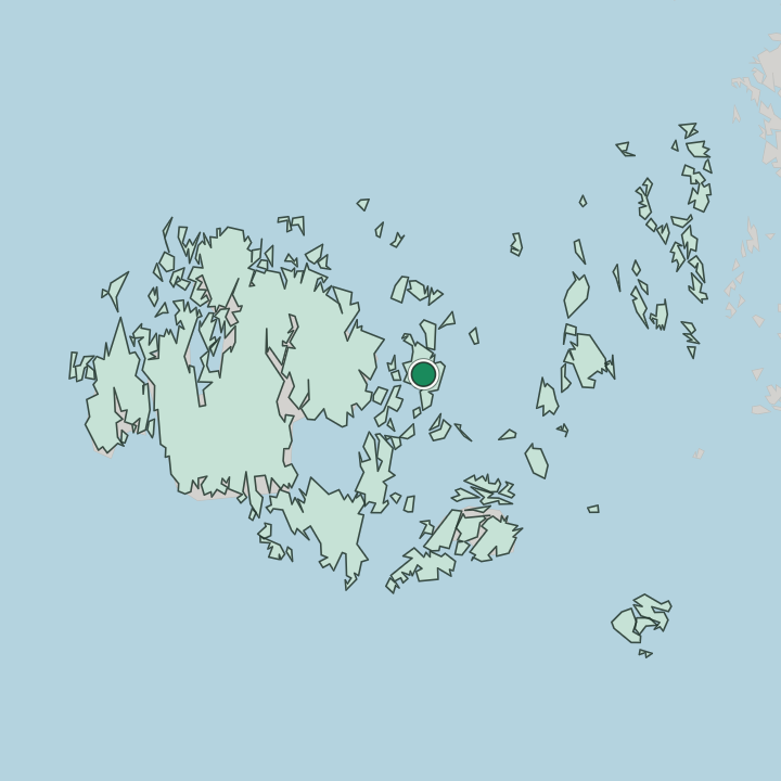 Map showing Vårdö — In Åland