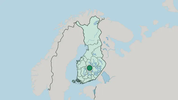 Map of Jyväskylä in Finland