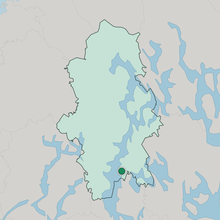 Map showing Luhanka — In Central Finland
