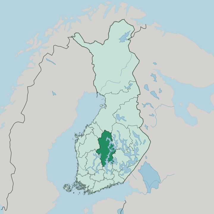Map showing Central Finland — In Finland