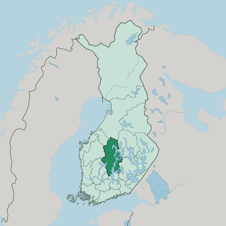 Map showing Central Finland — In Finland