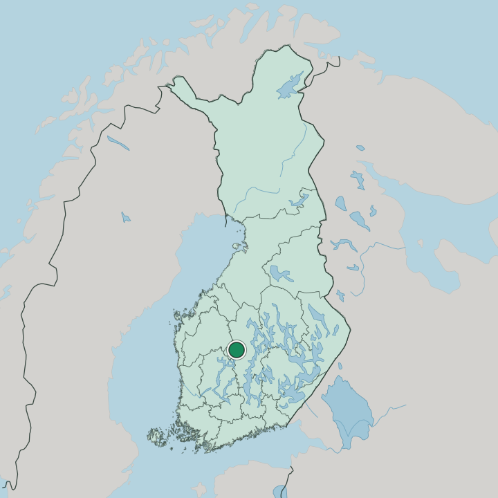 Map showing Multia — In Finland