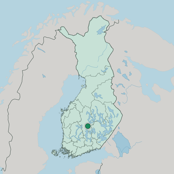 Map showing Muurame — In Finland