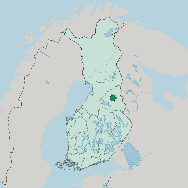 Map showing Hyrynsalmi — In Finland