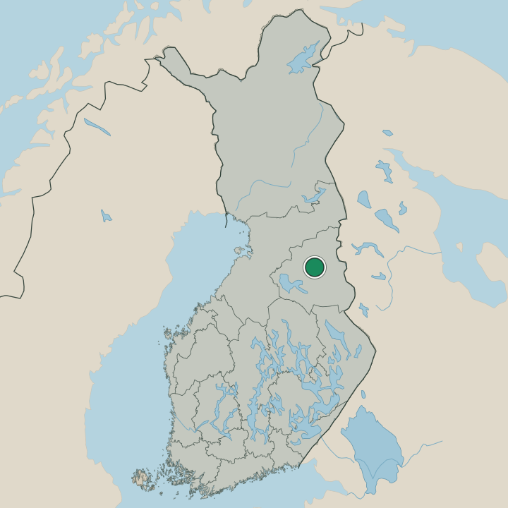 Map showing Hyrynsalmi in Republic of Finland