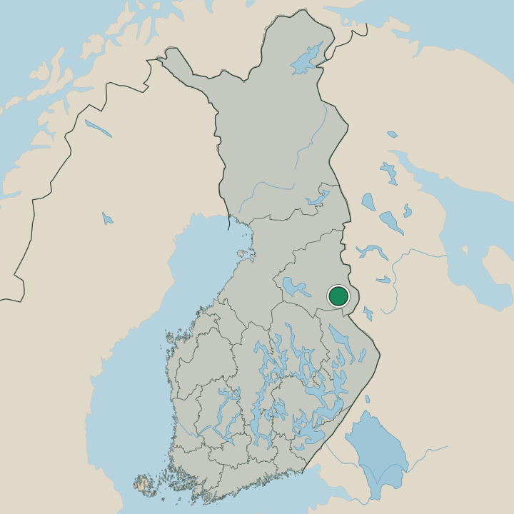 Map showing Kuhmo in Republic of Finland
