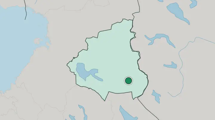 Map of Kuhmo in Finland