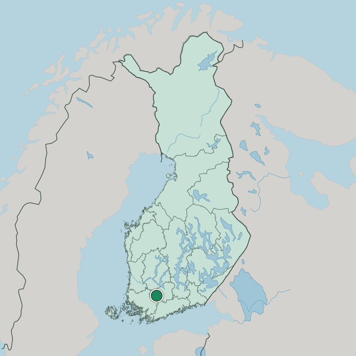 Map showing Tammela — In Finland
