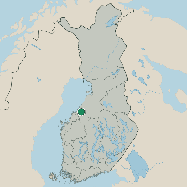 Map showing Kannus in Republic of Finland