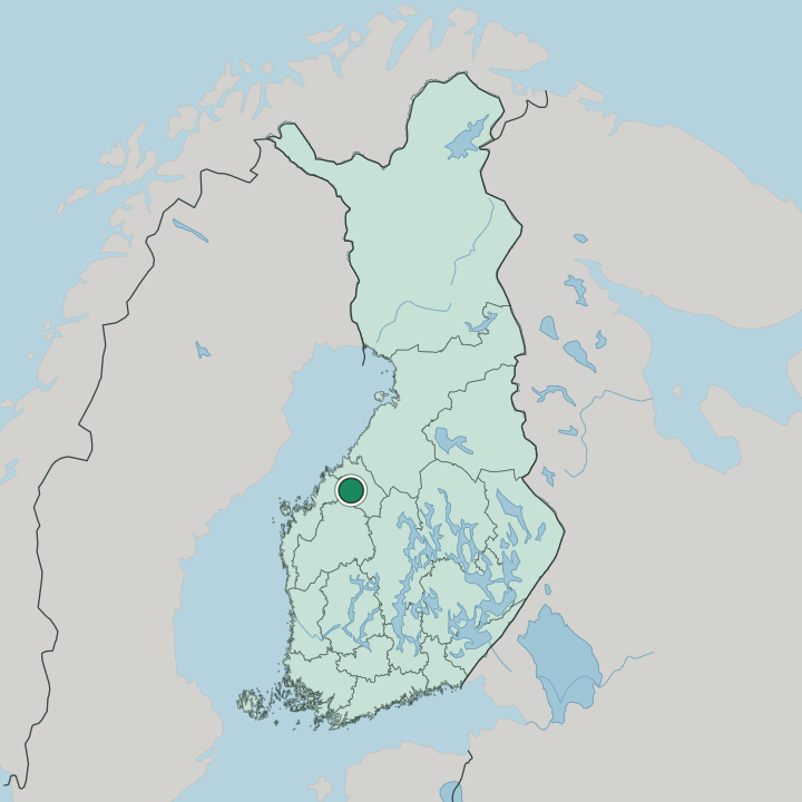 Map showing Kaustinen — In Finland