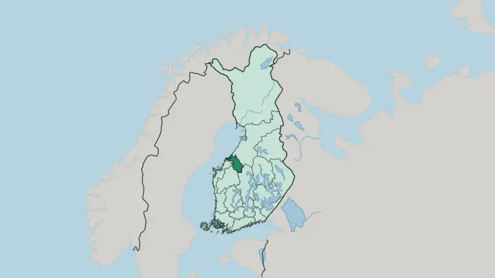 Map of Keski-Pohjanmaa in Finland
