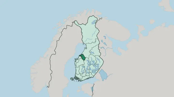 Map of Keski-Pohjanmaa in Finland