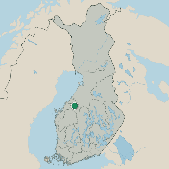 Map showing Ullava in Republic of Finland