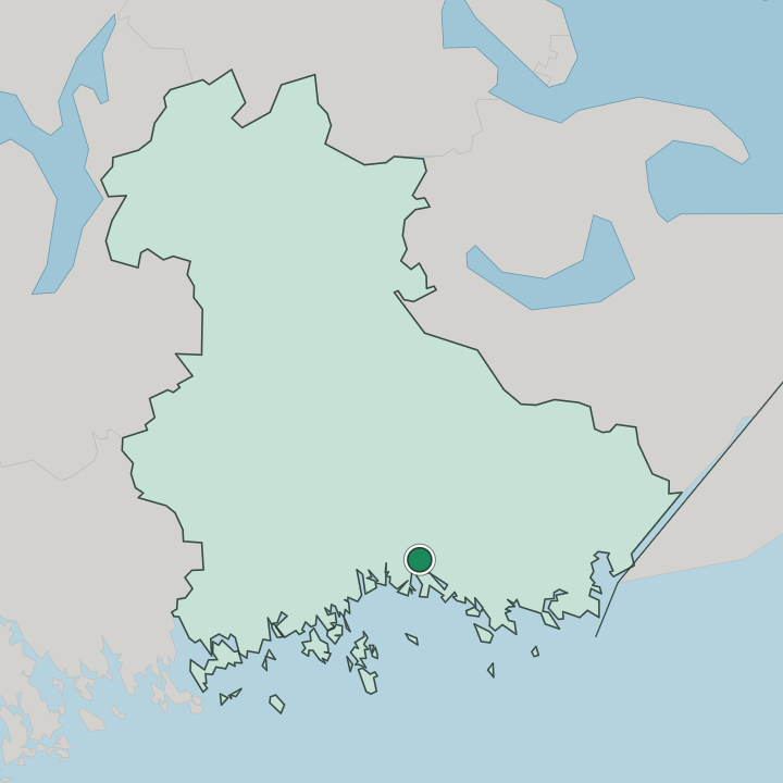 Map showing Hamina — In Kymenlaakso