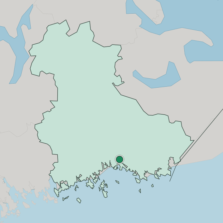 Map showing Hamina — In Kymenlaakso