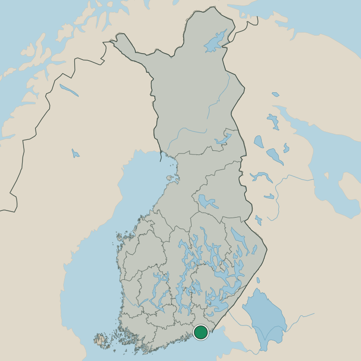 Map showing Kotka in Republic of Finland