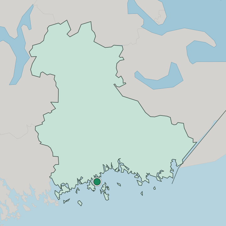 Map showing Kotka — In Kymenlaakso