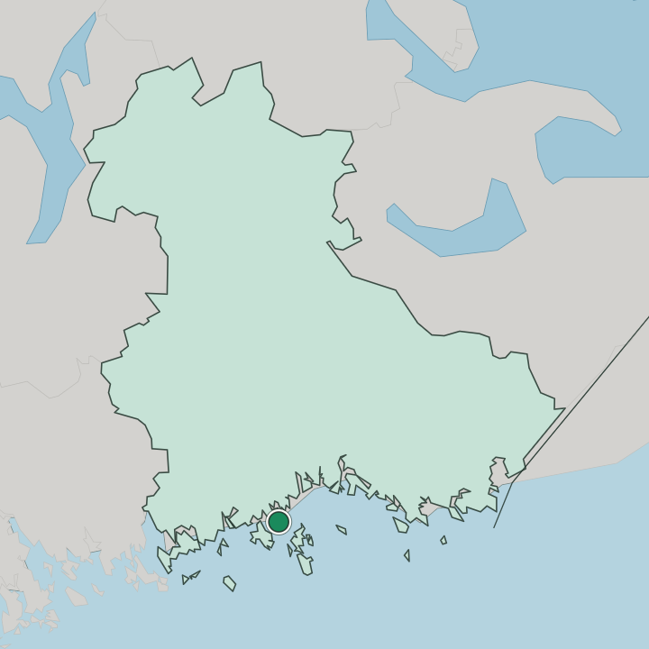Map showing Kotka — In Kymenlaakso