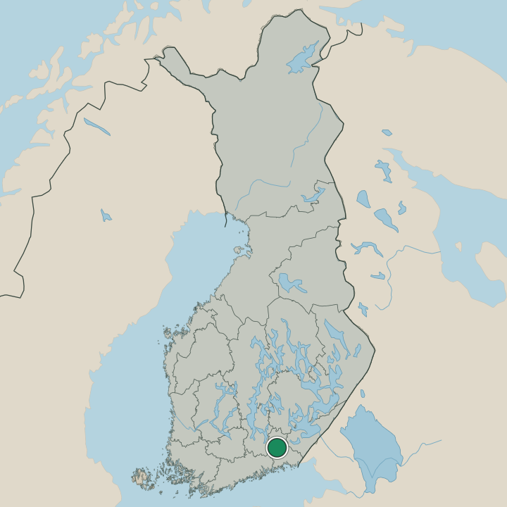 Map showing Kouvola in Republic of Finland