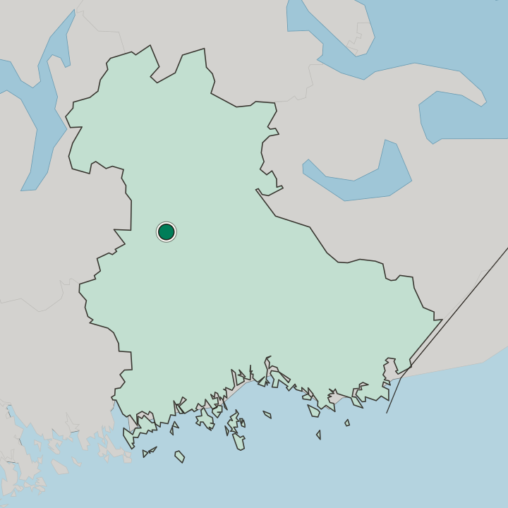 Map showing Sarkola — In Kymenlaakso